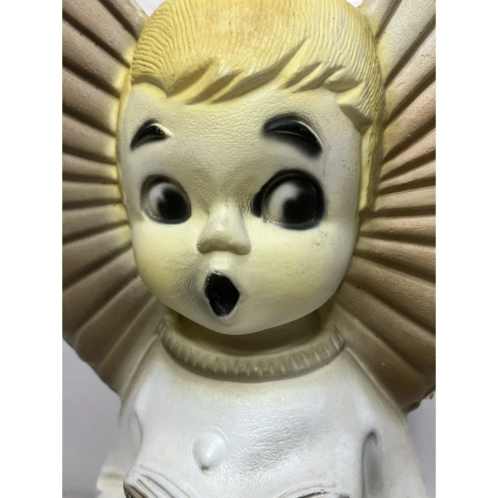 MCM Blow Mold Christmas Vintage Singing Angel Wings Song Book Robe 14